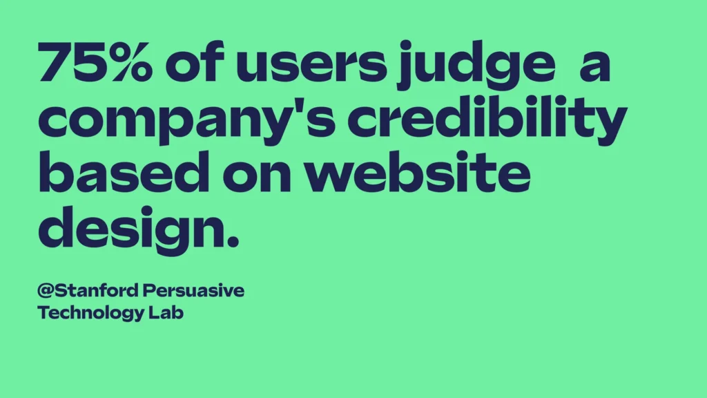 website statistic for juding company credibility based on design 1