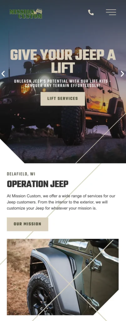 mission custom jeeps mobile