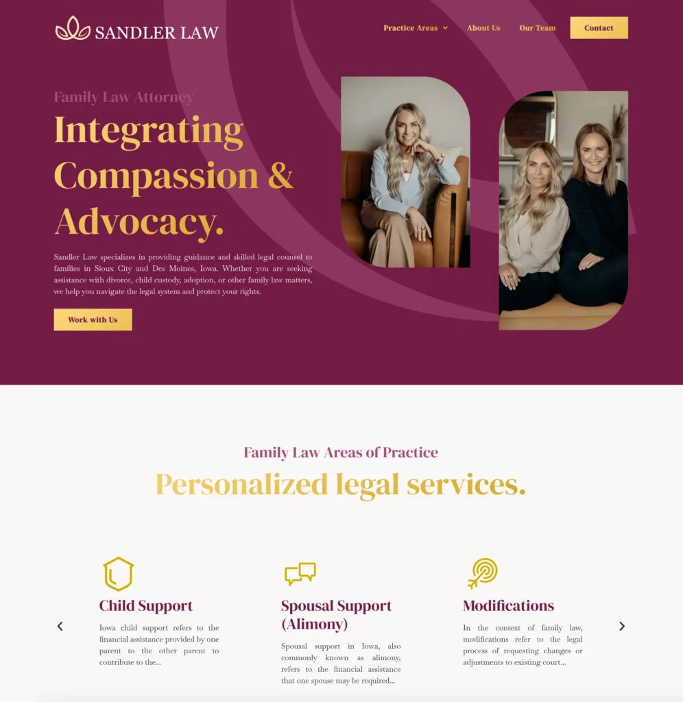 sandler law family law website