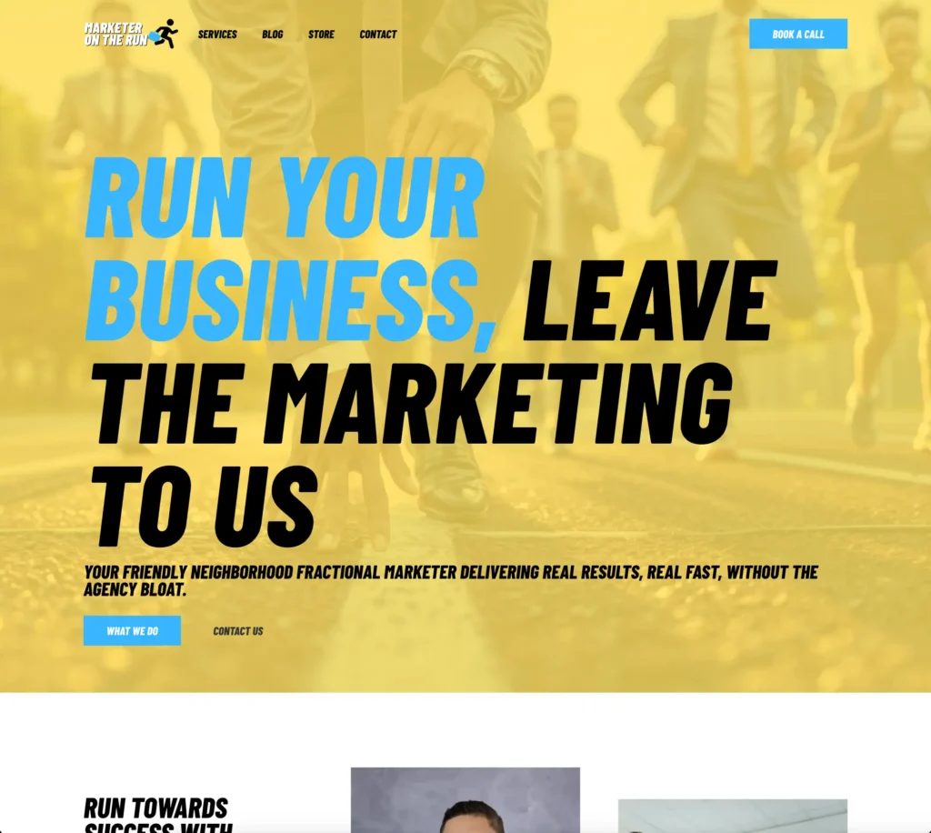 Marketer on the run website design