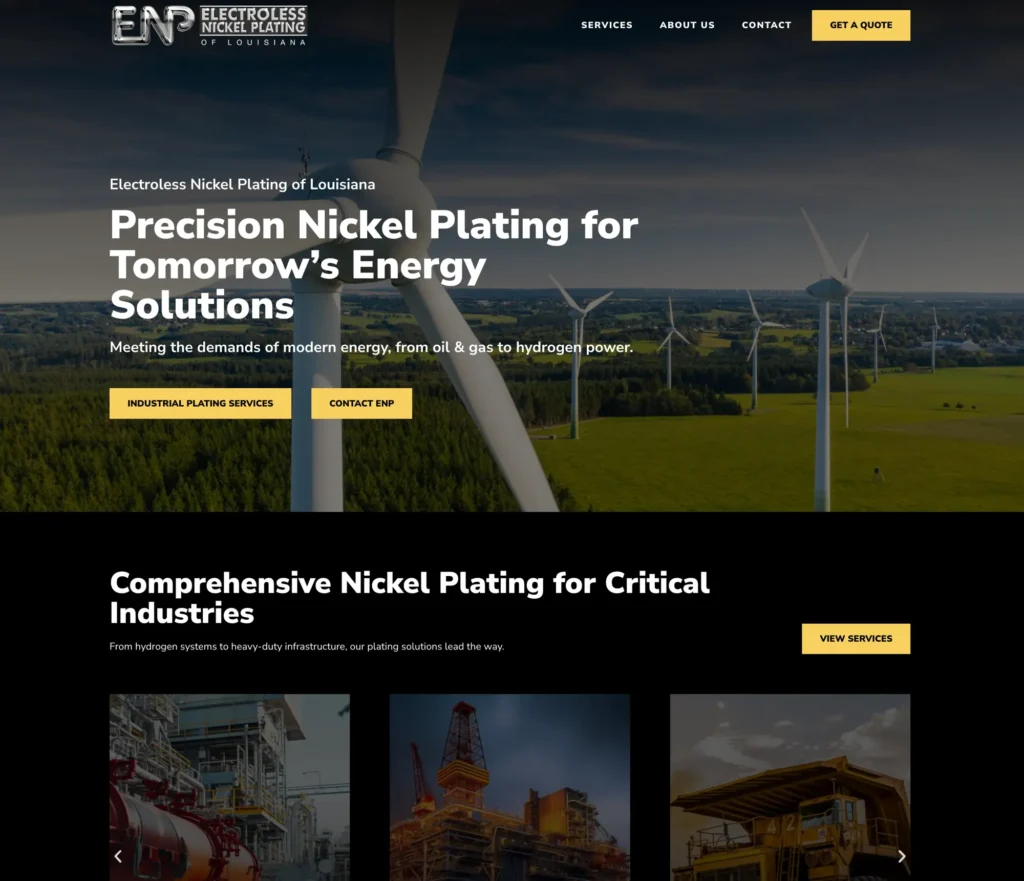 Layerly website portfolio sample electroless nickel plating