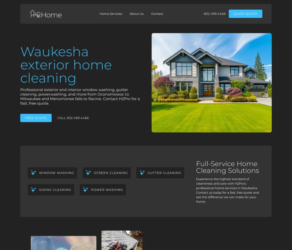 Layerly website portfolio sample h20 home cleaning