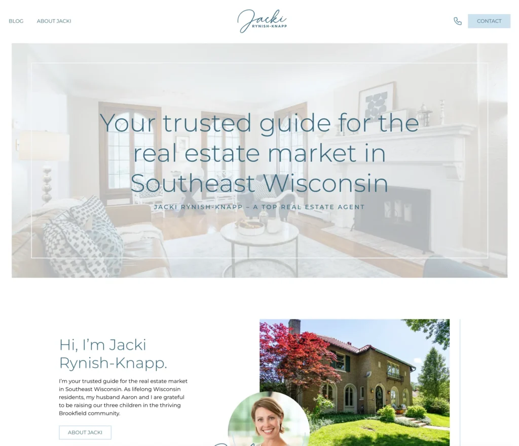 Layerly website portfolio sample jacki real estate realtor