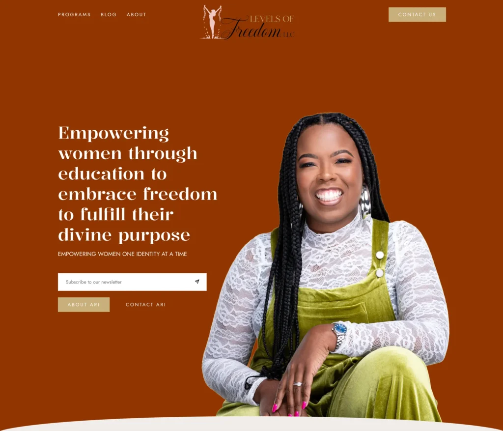 Layerly website portfolio sample levels of freedom speaking
