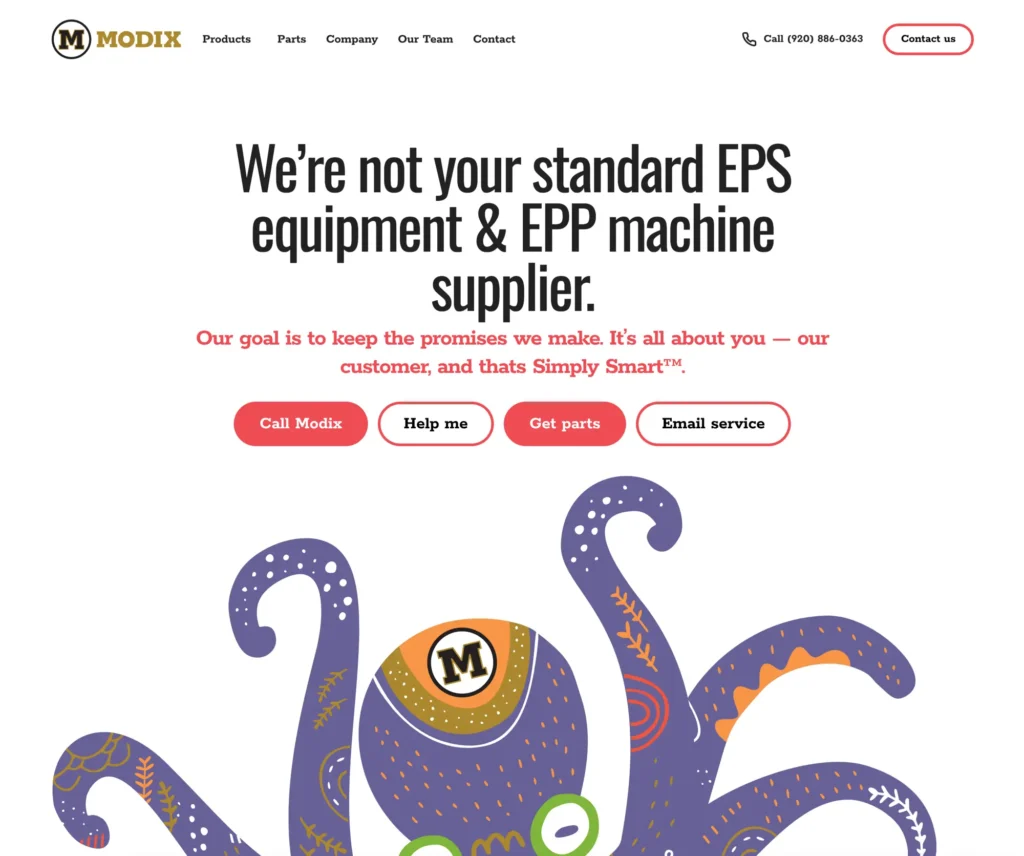 Layerly website portfolio sample modix machine shop