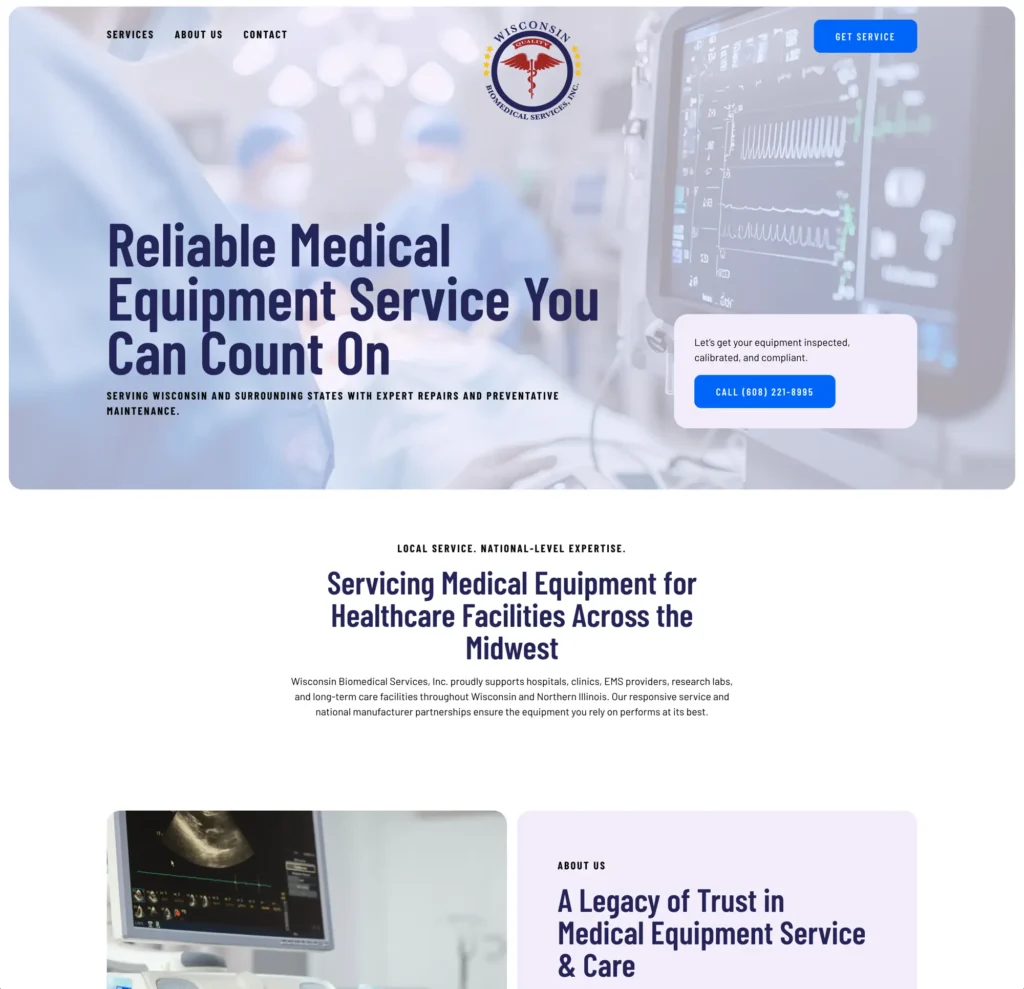 Wisconsin biomedical services website home